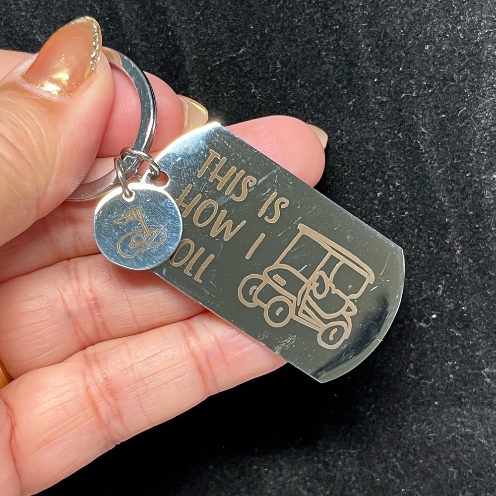Golfing 🏌️‍♀️ key chain -engraved